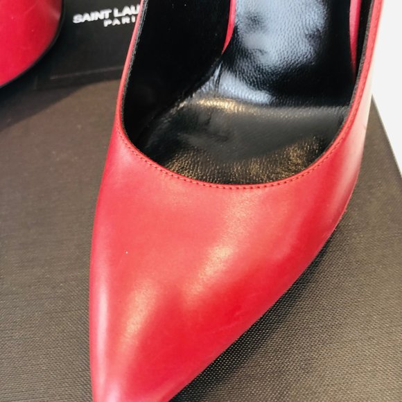 YSL Saint Laurent Leather Pumps Dark Red | Size 37 - Picture 6 of 9